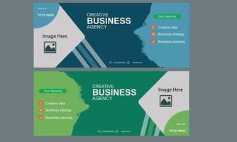 Business agency web banner design concept vector