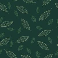 leaves seamless pattern. vector illustration hand drawn in doodle style. scandinavian, minimalism. wallpaper, background, textiles, wrapping paper