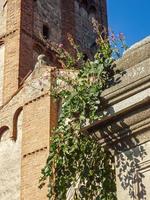 view of an old house facade in italy in summer photo