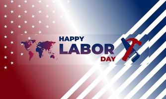 Happy Labor Day, 1st of MAY, Vector Background Illustration and Text. Perfect Color Combination Design.