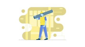 Flat illustration of engineering and construction vector