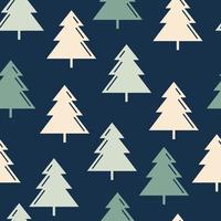 Pine trees ornament repeat pattern design. Hand-drawn background. Scandinavian pattern for wrapping paper or fabric. vector