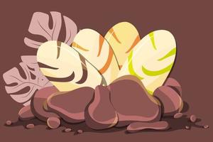 different types of dinosaur eggs vector