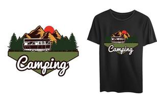 Camping tshirt design vector