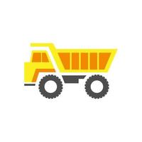 mining dump truck vector icon. heavy machine illustration. fit for construction collection.
