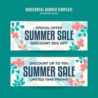 Happy Summer Sale Web Banner for Social Media Horizontal Poster, banner, space area and background vector