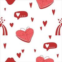 Valentine day seamless pattern. Romantic valentine's day party wrapping paper or fabric template. vector