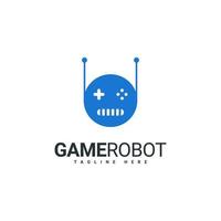 diseño del logotipo del robot del juego, una combinación de joystick y robot vector