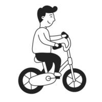 bicicleta. icono de doodle de niño y familia dibujado a mano vector