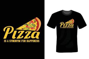 diseño de camiseta de pizza, vintage, tipografía vector