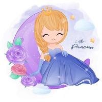 Cute Little Princess Illustration for decoration vector