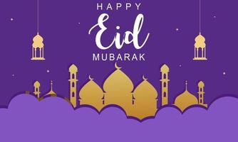 plantilla de diseño gráfico de ilustración de eid al-fitr ramadan realista vector