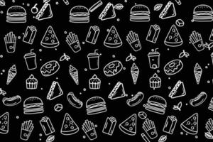 Hand Drawn Fast Food Decorative Background vector