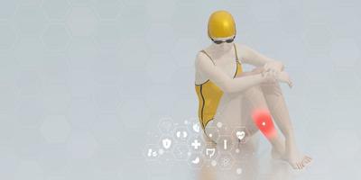 injured athlete health care injury treatment exercise injuries body pain 3d illustration photo