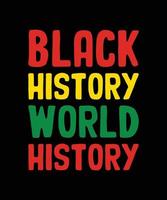 diseño de camiseta de historia mundial de historia negra vector