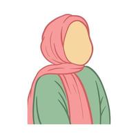 elegante y moderna mujer hijab dibujada a mano. caras abstractas modernas chica hijab de moda perfecta para plantilla de redes sociales y papel tapiz. vector