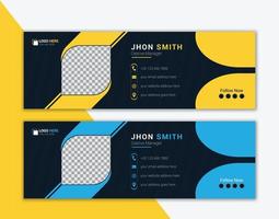 Email signature or email footer design template vector