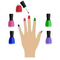 Hand with manicure on white background vector