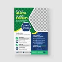 Healthcare Medical Flyer Design Template vector