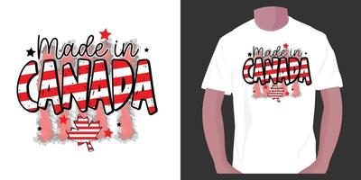 diseño de camisetas del día de canadá, diseño de camisetas de sublimación del día de canadá. vector