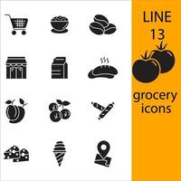 grocery icons set . grocery pack symbol vector elements for infographic web