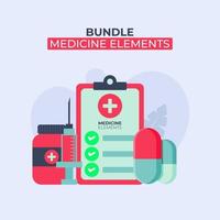 set of medicine elements vector illustration. elements for web, flyer, banner,website.corona virus,covid 19. bundle of medical elements. flat design style