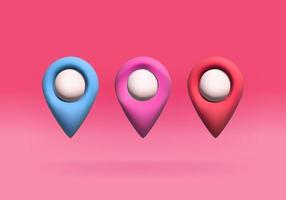 3d cute style of point location. suitable for icon, web, and decoration. vector