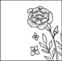 line art flower for aesthetic design vector