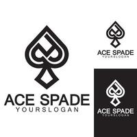 Ace of Spades icon logo design. Flat related icon for web and mobile applications. It can be used as - logo, pictogram, icon, infographic element. Illustration. vector