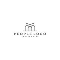 Creative people logo design template with circle vector