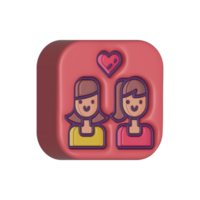 ativos de ativos 3d de casal perfeito para cartão gráfico de design de mídia social de mapa etc