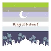 Islamic template or background, happy Eid 2022. Monochrome simple square shape. vector