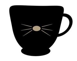 Cat tea cup vector