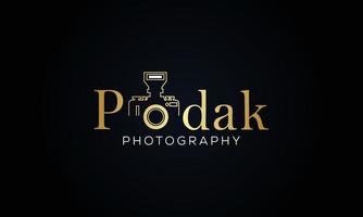 Photography Typography Signature Logo of the photographer. camera shutter. The abstract symbol for a Photo Studio in a simple minimalistic style. Vector logo template for a wedding photographer
