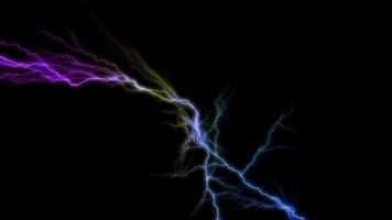 Abstract Blue Lightning on Black Background, thunderlight, Lightning storm, Realistic lightnings. Electricity thunder light storm flash thunderstorm in cloud. Abstract Circuit Board Technology video
