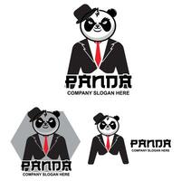 cute panda logo vector design ,animal background illustration