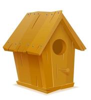 birdhouse for birds made of wood vector illustration isolated on white background