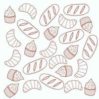 Bread and Food Pattern vector