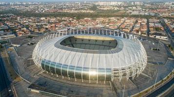 Fortaleza, Ceara, Brazil, OCT 2019 - Flying over the Placido Castelo Stadium photo