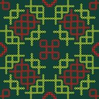 asian floral geometric fabric pattern vector