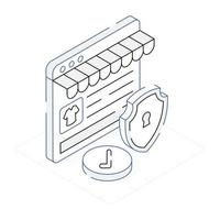 An icon of shop location and Shopping isometric design vector