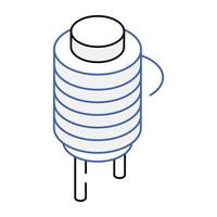 Modern isometric icon of electric capacitor vector