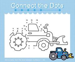 Connect the dots counting numbers 1 to 20 puzzle worksheet with Transportation vector