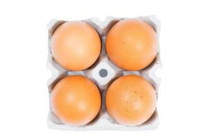 Egg in paper mould box packaging photo