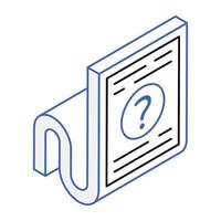 Modern isometric icon of question vector