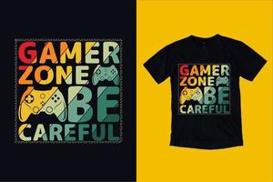 Vintage gamer T shirt design vector