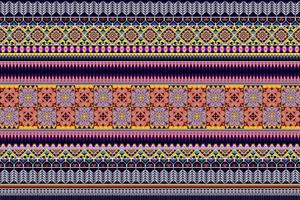 ikat étnico diseño de patrones sin fisuras abstracto geométrico azteca tela alfombra ornamento chevron textil decoración papel tapiz. vector de bordado tradicional indio africano americano tribal pavo