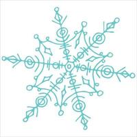 Cute hand drawn snowflake clipart. Vector doodle illustration. Christmas and New Year modern design. For print, web, design, decoration, logo.