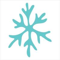 lindo clipart de copo de nieve dibujado a mano. ilustración de garabatos vectoriales. navidad y año nuevo diseño moderno. para impresión, web, diseño, decoración, logotipo. vector