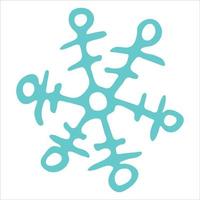 Cute hand drawn snowflake clipart. Vector doodle illustration. Christmas and New Year modern design. For print, web, design, decoration, logo.